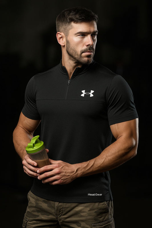 Men’s Under Armour HeatGear Compression Workout Shirt – Black